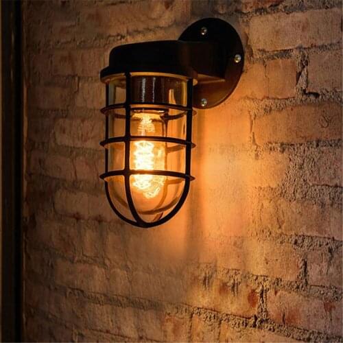 Vintage Retro Wall Lamps,Iron Black Wall Sconces,Rainproof Indoor Outdoor Wall Lights,Porch Bar Garden Living Room Aisle Lamps