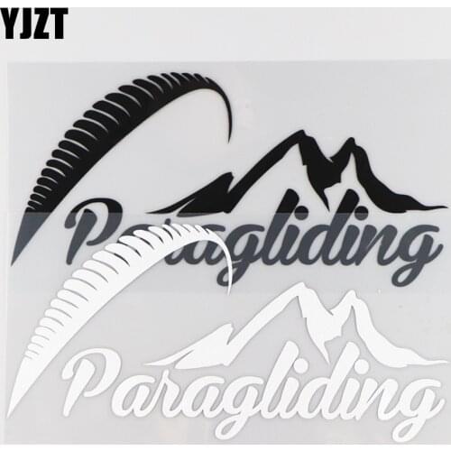 YJZT 18X8.8CM Paragliding Car Sticker Art Creative Word Sport Decoration Vinyl Decal Black/Silver 4C-0058
