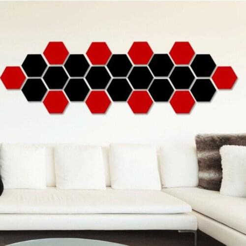 12Pcs 3D Mirror Wall Sticker Home Decor Hexagon Decorations DIY Removable Living-Room Decal Art Ornaments For Home Drop Ship