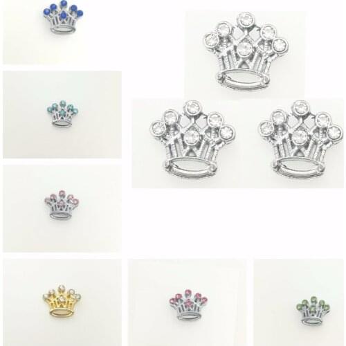 100Pcs/Lot 8mm Crown Slide Charms For Bracelet Jewelry Making Fit Pet Collar Dog Cat Tag keychain Wristband DIY Accessories Gift