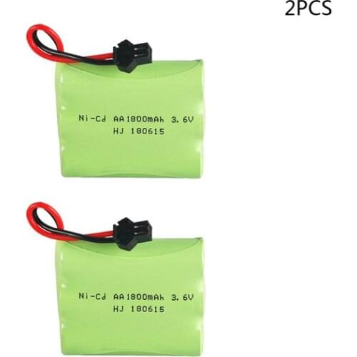 2PCS 3.6v NICD battery pack 3.6V 1800mah Ni-CD Battery for Remote control toy Car Boat truck model RC toys Battery free shipping