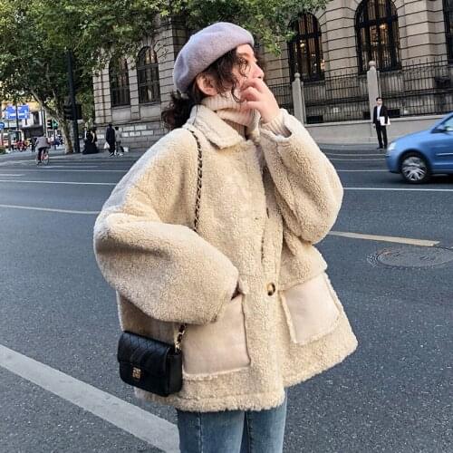 2021 Fashion Women Suede Fur Winter Coat Fashion Thick Faux Sheepskin Long Jacket Overcoat Female Solid Warm Trench
