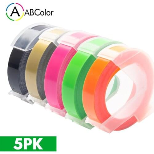 5 Colors 3D Embossing Tape For DYMO 3D Embossing Tape 9mmx3m Printer Ribbon For DYMO Motex E-101 E-202 E-303 12965 Label Maker