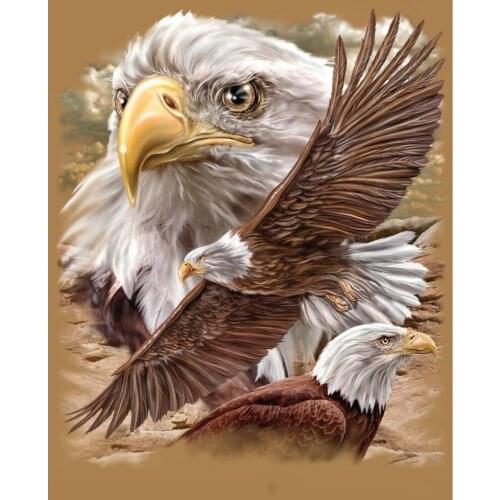 DIY Eagle 5D Diamond Painting Cross Stitch Animal Mosaic Full Round Drill Diamond Embroidery Rhinestones Wall Sticker Home Decor