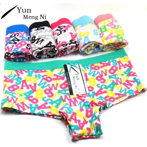 Yun Meng Ni 6 Pieces/Lot Sexy Women Underpants Plus Size Cotton Women Boy Shorts Panties Underwear Boxer Boyshorts Bragas 86-6