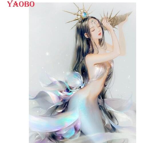 New 5d cartoon mermaid girl elf diamond painting full square drill rhinestone diamond mosaic embroidery rhinestones decoration