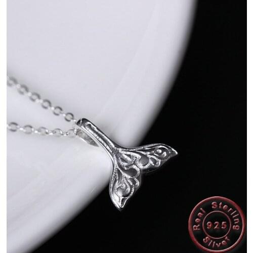 Amxiu Fashion Fish Tail Choker Necklace S925 Thin Necklace Handmade Clavicular Chain Necklaces for Womens Birthday Gift Jewelry