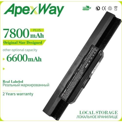 Apexway 6600mAh battery for Asus A32-K53 A42-K53 K53F K53J K53S K53SJ K53SV K53T K53U A43 A53 K43 X43 X44 X54 X84 K53 K53B K53E
