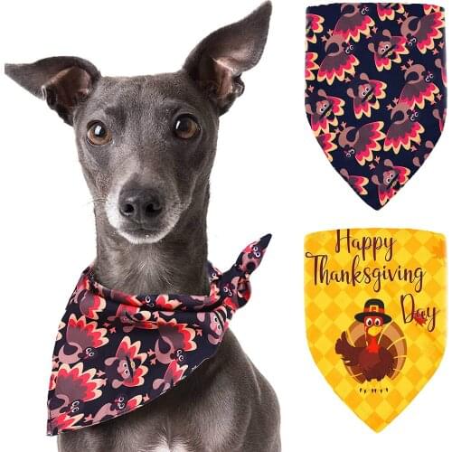 Dog Bandana for Halloween Thanksgiving Reversible Dog Bibs Washable Scarf Accessories for Small Mediun Large Dogs Cats Pets