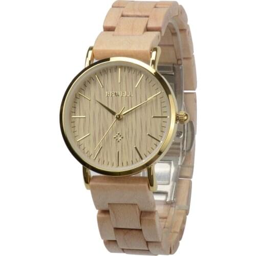 Bewell Luxury Brand Wooden Watches for Women Simple Ladies Dress Watches Quartz Wristwatches Waterproof relogio feminino Clock