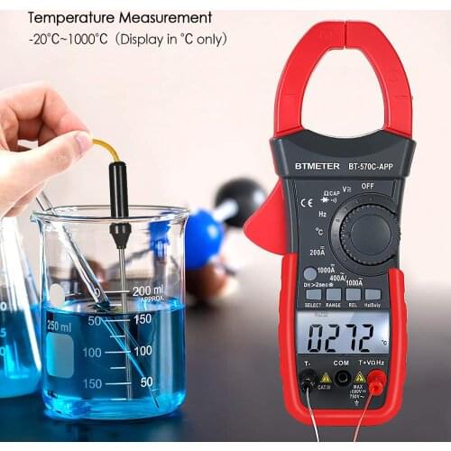 Digital Clamp Meter 570C-APP Multimeter 4000 Counts Auto/Manual Ranging Amp Meter for Electrical HVAC Ammeter with APP Bluetooth