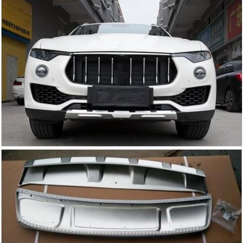 High Quality 2 pieces / 1Set ABS Front Rear Bumper Protector Guard Plate For Maserati Levante 2017 2018 2019 2020