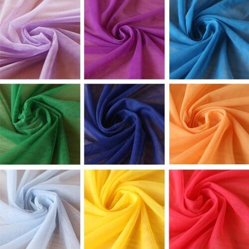 Stretch Mesh Fabric By The 5 Meters for Background Cloth Mosquito Net Skirt Wedding Dress Sewing Soft Tulle Textile Plain White