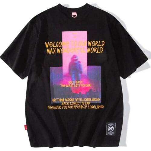 Astronaut Short Sleeve T-Shirts Men 2021 Summer Oversized Tees Shirts Hip Hop Harajuku Streetwear Loose Casual Tshirts Tops