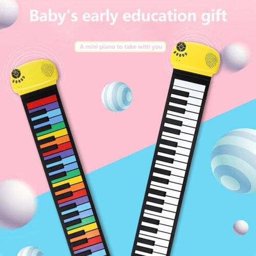 Hifing 49-key rainbow portable hand-rolled piano for children, adults, beginners, smart electronic organ toys