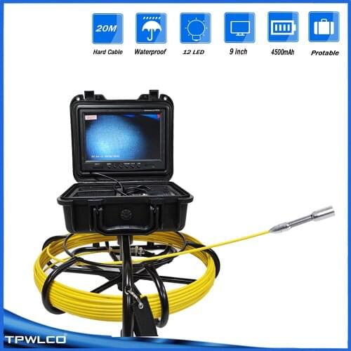 Pipe Inspection Camera 20M Sewer Camera with 12pcs LED 9inch LCD Monitor Drain Industrial Endoscope IP68 Waterproof