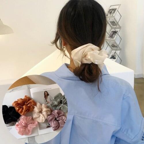MueRaa Fashion Shining Women Folds Elastic Hairband Scrunchies Hair Ties Korean Style Elegant Headband Hair Accessories Headwear