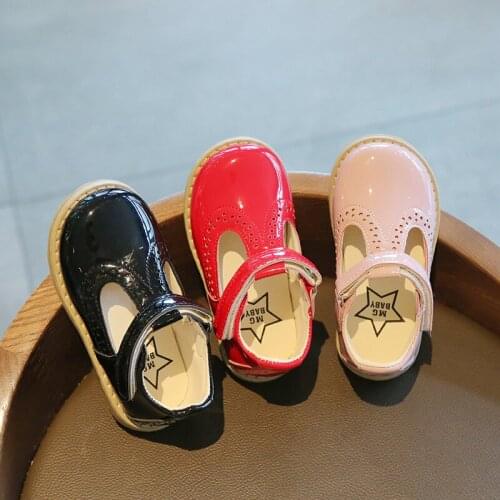 Summer Spring Kids Toddler Baby Little Girls Leather Princess Shoes For Children Girls Boys British T Strap Dress Shoes New 2021