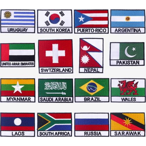 National Flag DIY Patches Iron On Patch Embroidery Patches For Clothing Stickers Custom Patch For Clothes On Jeans Sewing Stripe