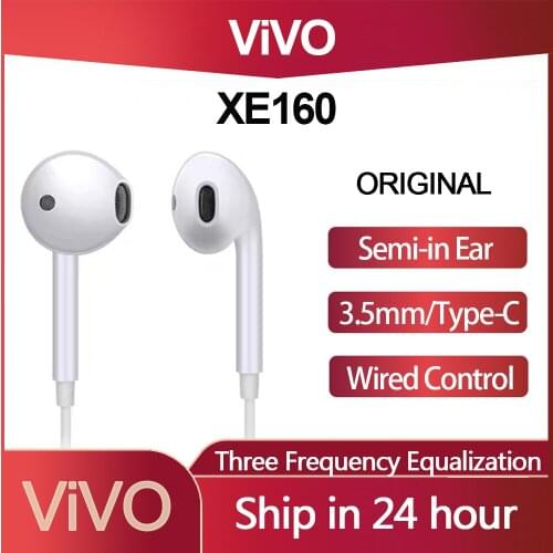 Original ViVO XE160 Semi-in Ear Wired Earphone Wiredcontrol Three Frequency Equalization with Mic for Vivo Oppo Xiaomi Huawei