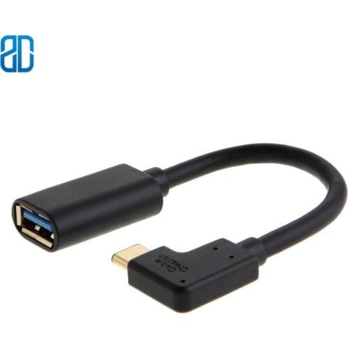 USB-C to USB 3.0 Adapter, 90 Degree USB C Male to USB A Female OTG Cable Adapter, Compatible with MacBook Pro, Dell XPS 15, etc