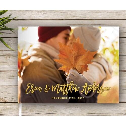 Personalise Photo Wedding Guest Book, custom bridal shower Photo Guestbook, Rose Gold Foil, Wedding Guest Book photo albums