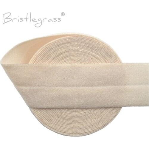 BRISTLEGRASS 100 Yard by Roll 1" 25mm Matte Non-Shiny Foldover Elastic Spandex Satin Band Webbing Headband Dress DIY Sewing Trim