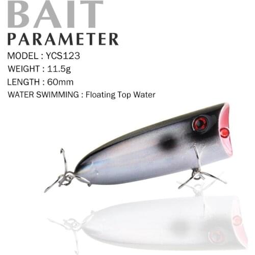Fishing Lure 60mm/11.5g Floating Top Water Popper Lure Fishing for salt water Artificial bait
