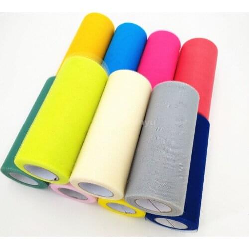 Tulle Roll 22 m 15 cm pink Crystal Tulle Organza Spool Tutu Zachte Bruiloft Kerst Verjaardag Party Kids Gunsten Baby Douche 5Z