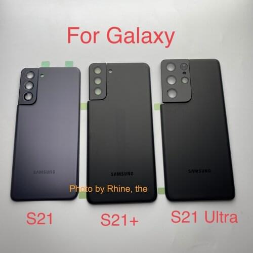 For Samsung Galaxy S21/S21 Plus S21+/S21 Ultra Battery Back Cover Door Rear Glass Housing Case Camera Lens Frame Adhesive