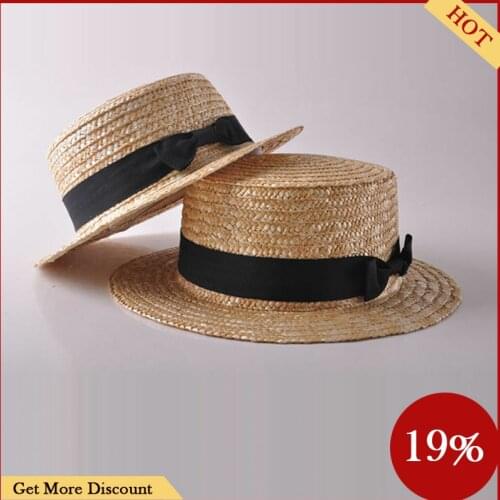 Hirigin Fashion Women Girls Boho Sun Beach Straw Hats Wide Brim Summer Caps Parent-Child Girls Ladies Holiday Sun Hats with Bow