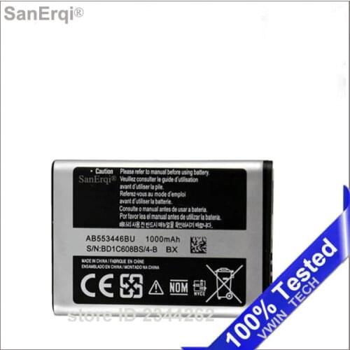 10pcs 1000mAh AB553446BU for Samsung B2100 C3300 Xplorer B100 SCH-B619 C3300K C5212 Duos C5212i C5130 1000mAh Battery