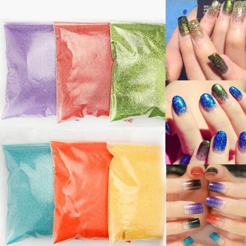 100g 12 Colors Glitter Nail Powder DIY Shimmers Pigment Manicure Art Decoration