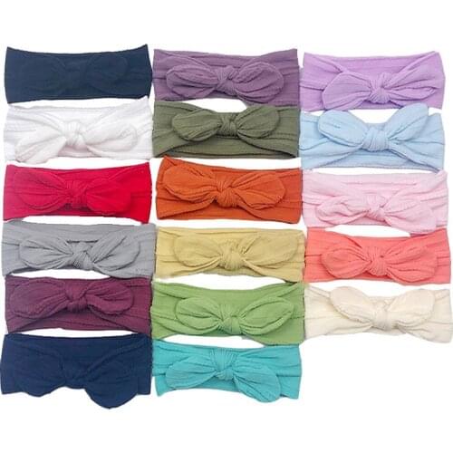 3pcs/set Newborn Headband Solid Bow For Girl Rabbit Ear Hairbands Turban Knot Mini Headband Kids Accessoire For Baby Gilrs