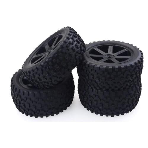 4PCS 1/10 87mm RC Car Rubber Tyre Tires & Plastic Rim for Redcat HSP HPI Hobbyking Traxxas Losi VRX LRP ZD Racing 1/10 Buggy
