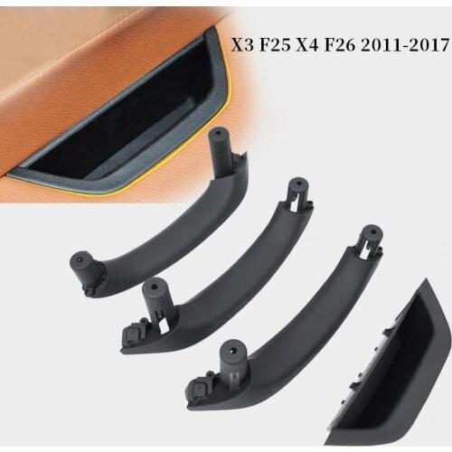 4Pcs/Set Car Interior Inner Door Handle Pull Trim Bowl For-Bmw F25 F26 X3 X4 2011-2017 Black