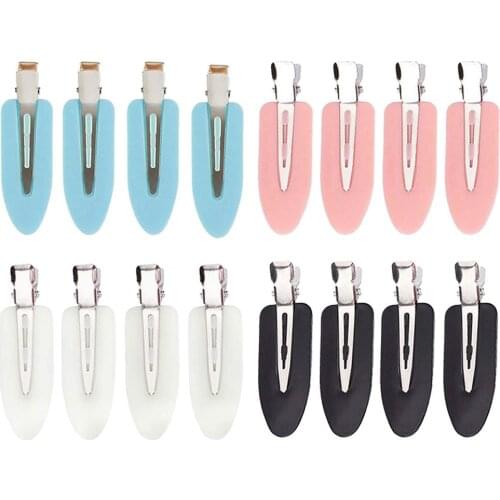 4Pcs No Bend Hair Clips Barrettes No Mark Pin Curl Clip Makeup No Crease Hair Clip Hair Styling Bang Clips Accessories