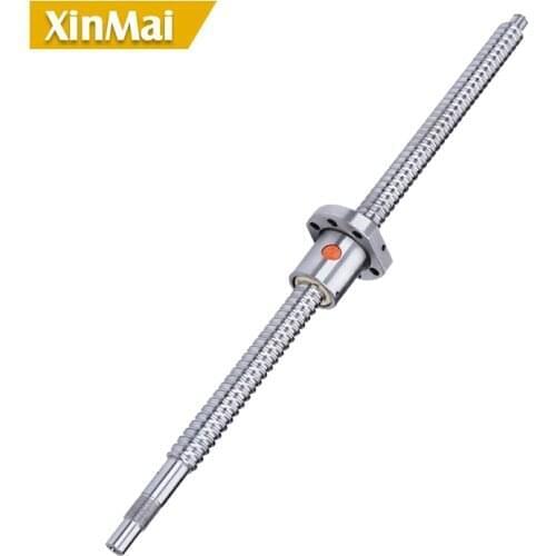 400-1200mm free shipping Ballscrew 2005 Set : 20MM Ball screw SFU2005 End Machined + RM2005 Ball Nut nut flange round ball screw