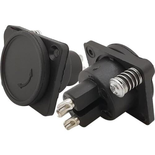 5Pcs XLR Jack Connector Black 3Pin XLR Connector 3 Pin XLR Female Jack Panel Mount Audio Speaker Plug Connectors with Dust Cap