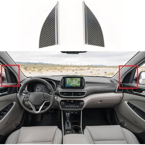 Accessories For Hyundai Tucson 2019 2020 Window A Pillar Decal Stickers Carbon Fiber Color Triangle Cover Trim Car Styling