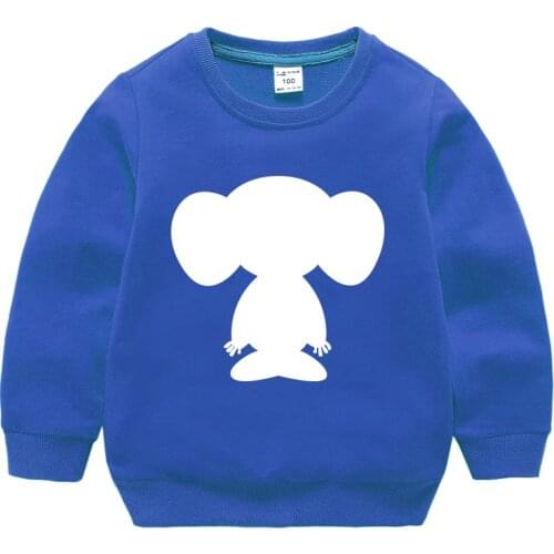 Blue Sweatshirt Kids Children Boys Girls Toddler Tops Autumn Spring Clothing Clothes Print Mouse Cartoon Long Sleeves 2-8 Years