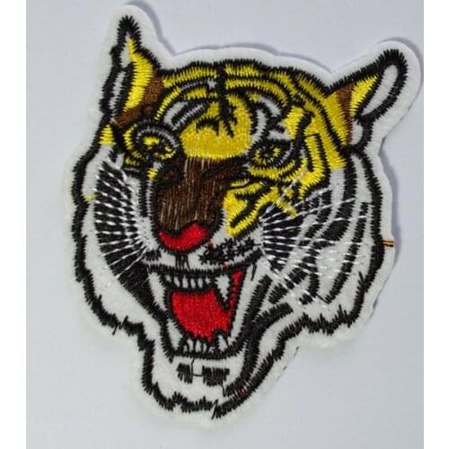 Hot! Tiger ANIMAL Embroidered Iron On Applique Patch Forest Animals (Size is about 6.5 * 8 cm)