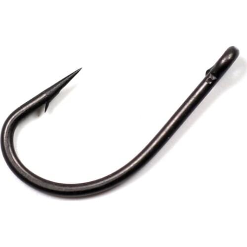 ICERIO 20pcs Carp Fishing Hooks High Carbon Steel Matt Black Straight Shank Barbed Pop-up Rig Hooks