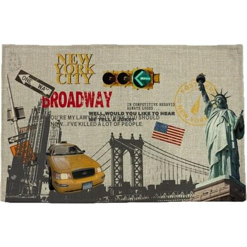 The statue of libertyzen pattern print insulation pad Table mat Placemat Bowl mat Waterproof cloth pads Anti slip mat