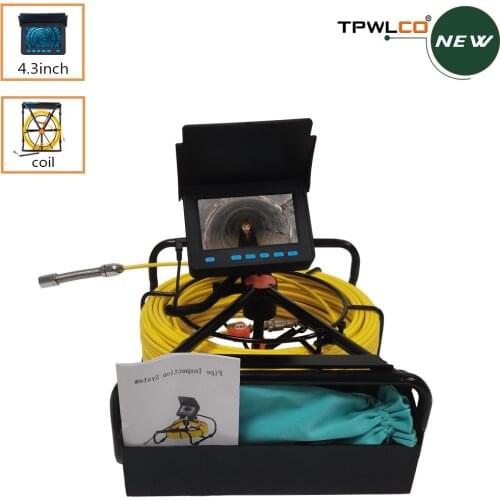 Sewer Inspection Camera 10-50m 4.3 inch LCD Monitor DVR Video 16GB Card Drain Pipe Endoscope Equipment 6 LED Lights