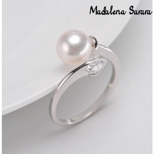 MADALENA SARARA AAA 9-10mm Freshwater Pearl S925 Sterling Silver Fashion Ring Customizable MD-SP1002