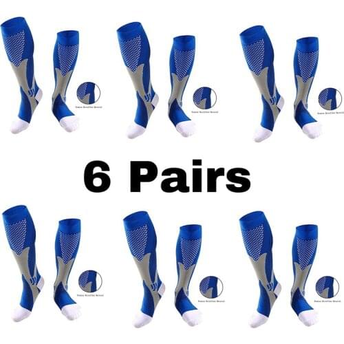 Compression Socks 1/2/3/4/5/6 Pairs Golf Tube Soccer Football Varicose Veins Stockings Men Women Running Marathon Sports Socks