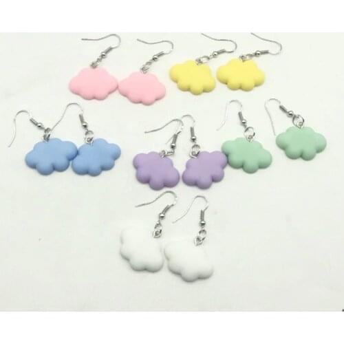 Fashion Cute 6 colors Sweet Summer Cloud Drop Earrings Punk Jewelry For Cool Women Girl Friendship Gifts