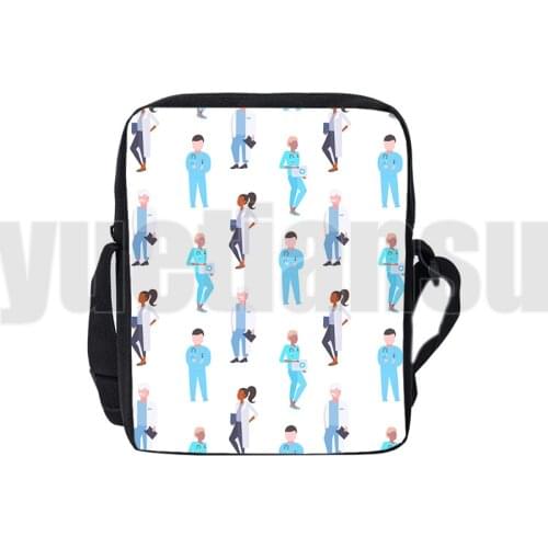 Cartoon Angel Nurse Doctor 3D Shoulder Bag Girls School Bags Bookbag Nurse ECG Hospital Crossbody Bags Mini Messenger Bag Gift