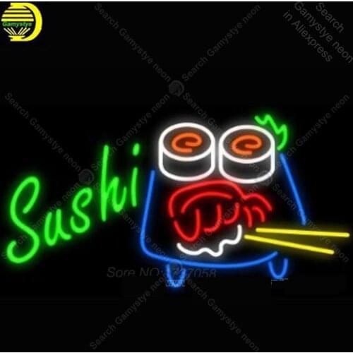 Neon Sign for Sushi With Chopsticks NEON glass Tube Restaurant Handcraft Arcade Neon Lamp for Beer Custom nein sign